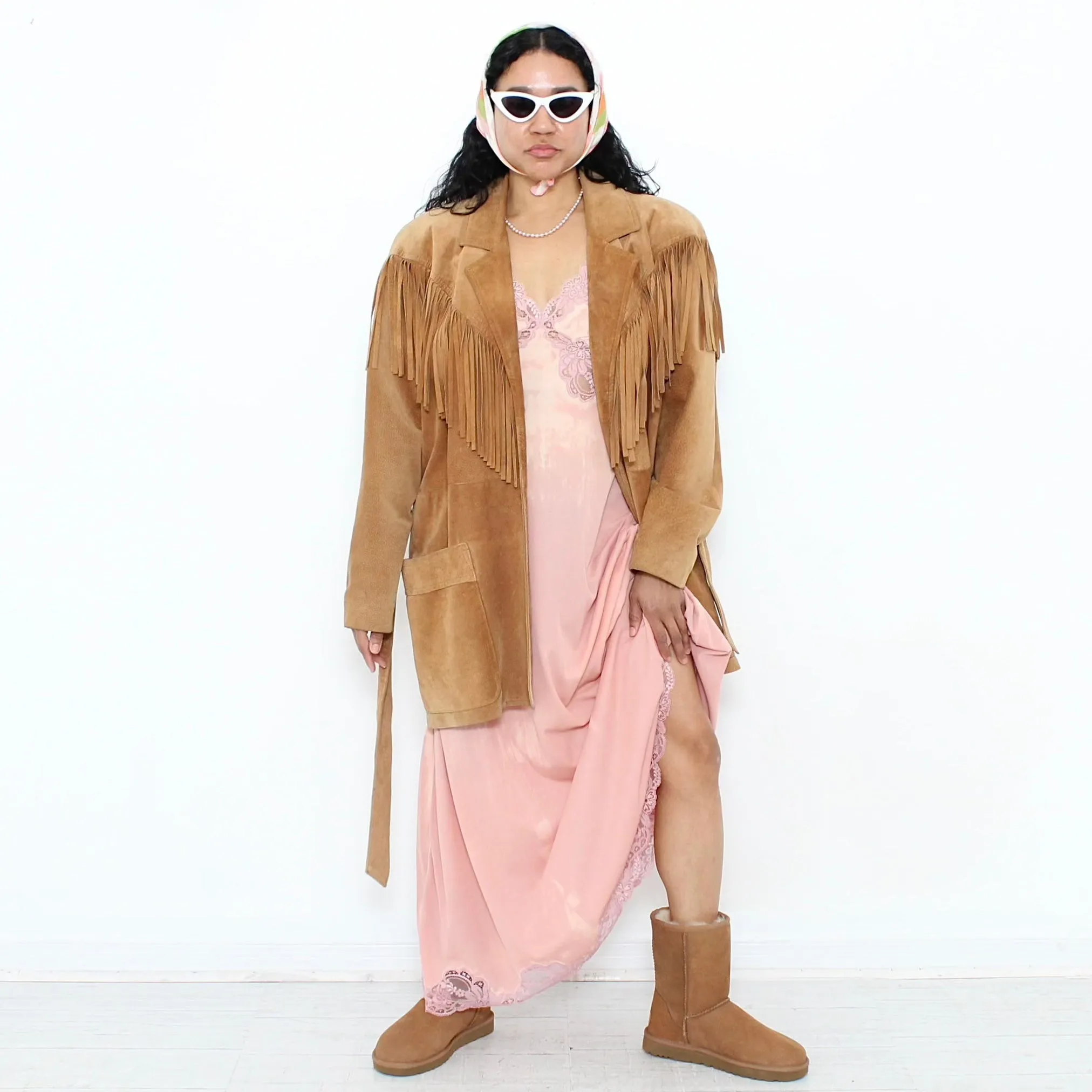 1990s Suede Fringe Coat
