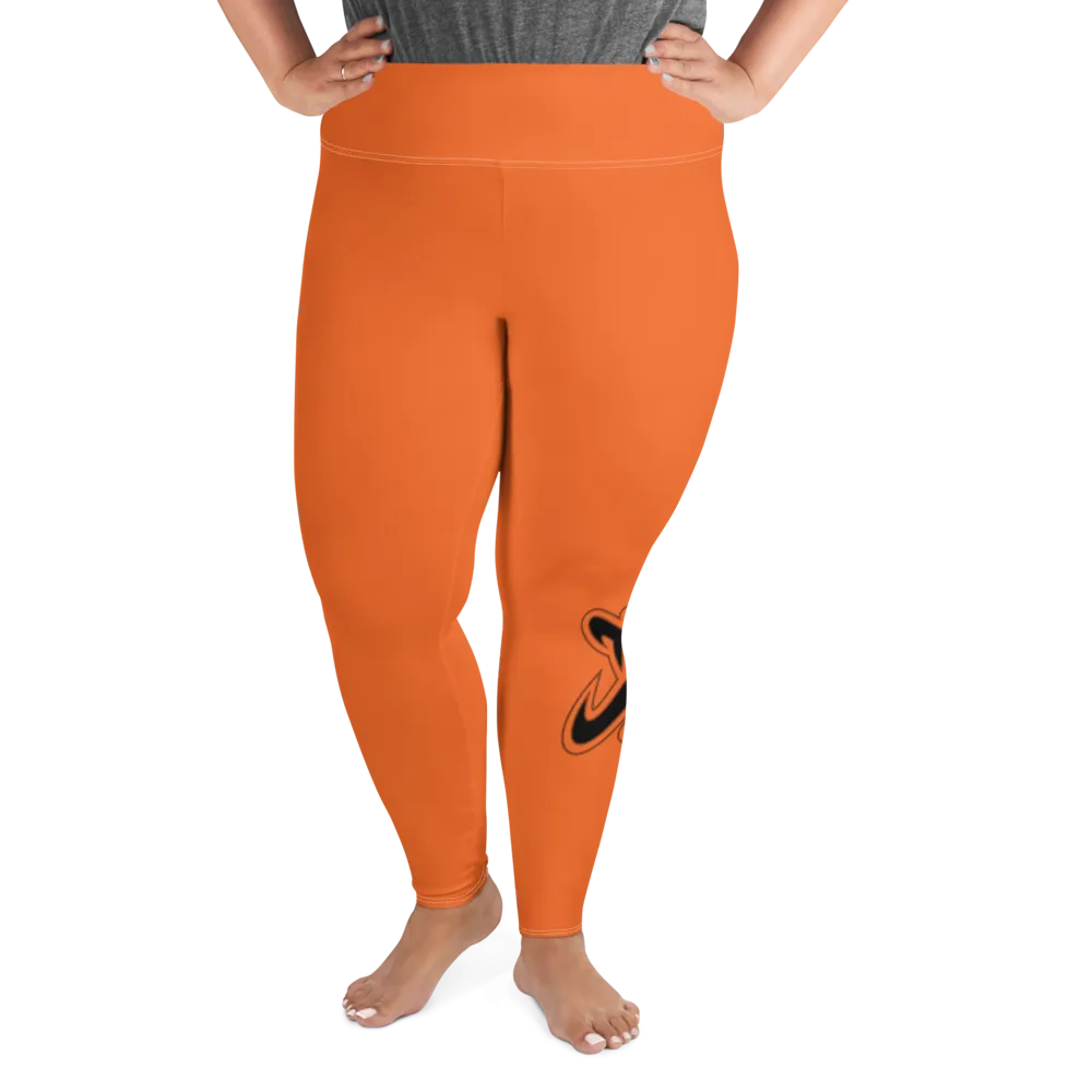 Athletic Apparatus Orange Black logo White stitch V3 Plus Size Leggings