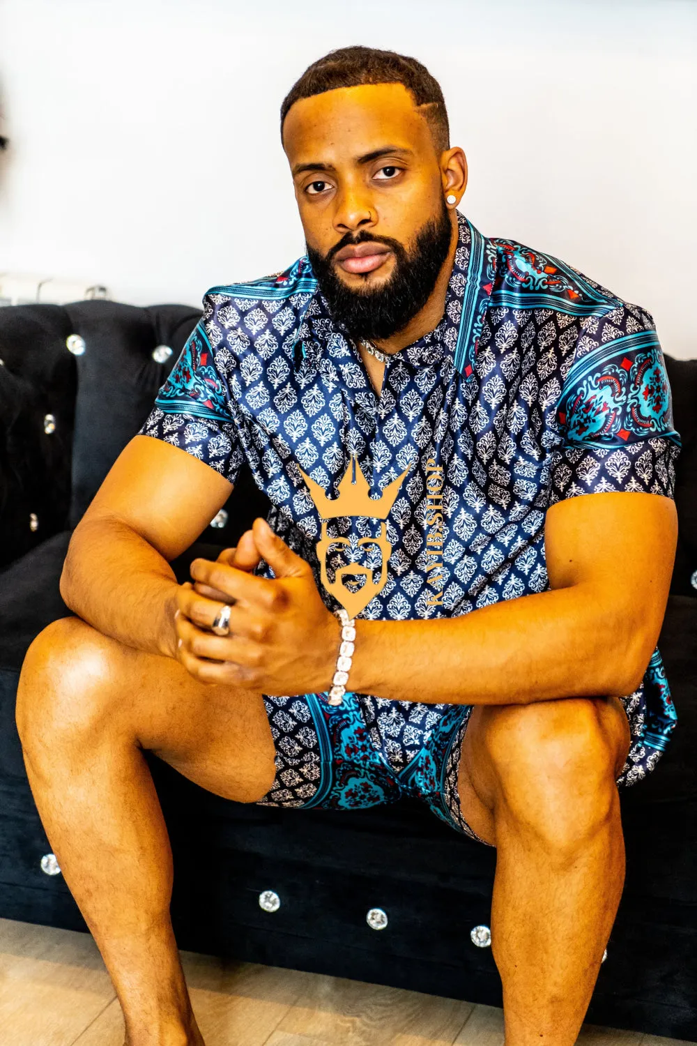 Barocco Print Silk Set 2PCS - Elevate Your Style with Luxurious Comfort - Personalize for the Perfect Fit!