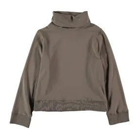 Belle Chiara Knit Grey Jersey Turtleneck