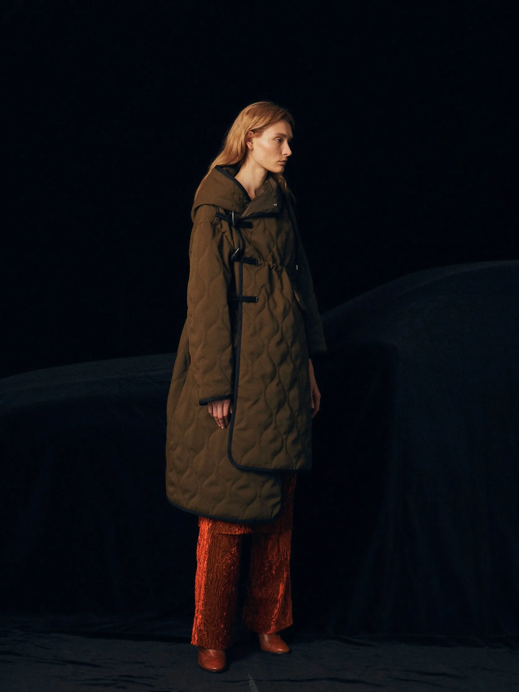 BELPER  QUILTING DUFFLE COAT（KHAKI）