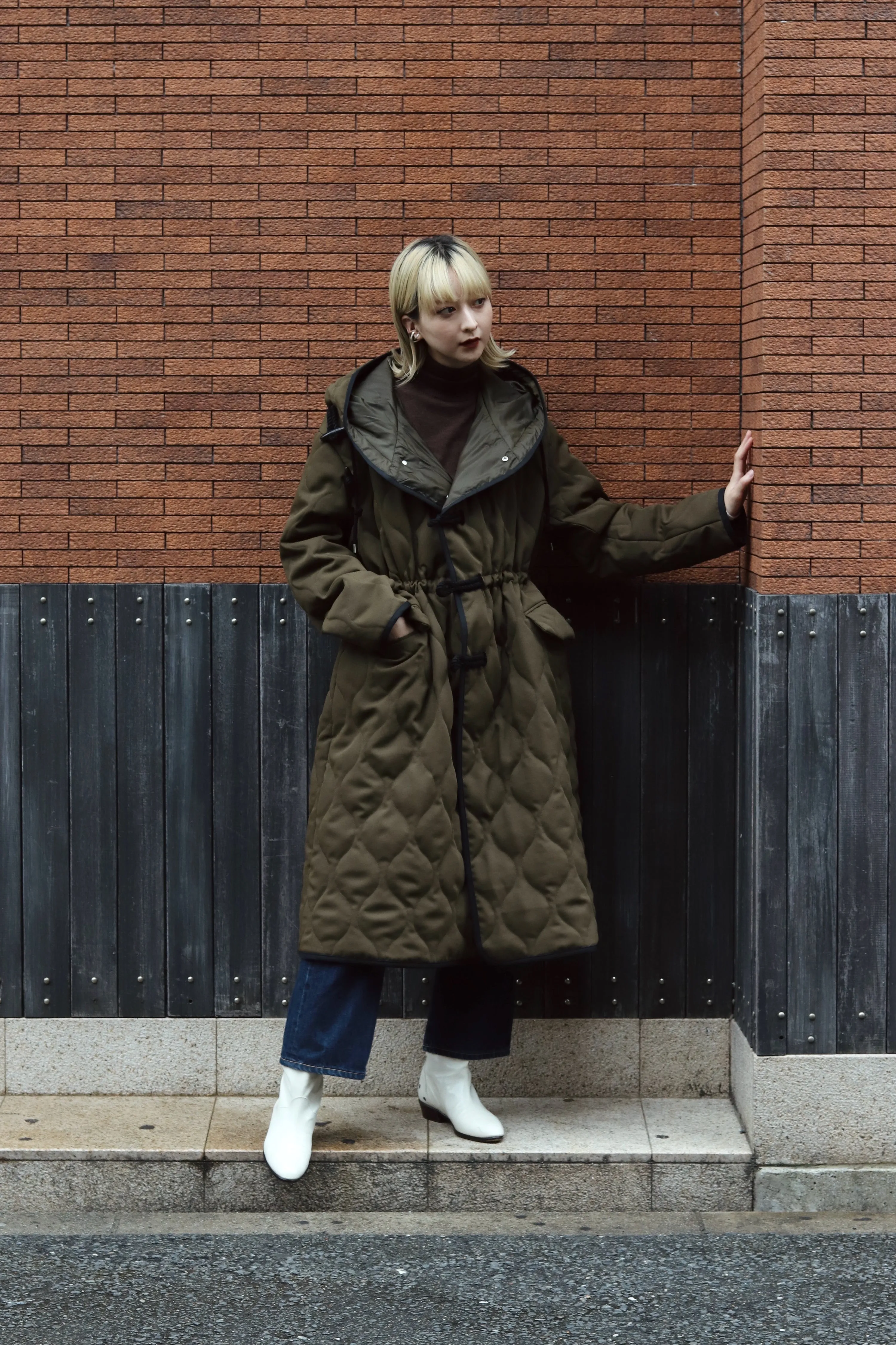 BELPER  QUILTING DUFFLE COAT（KHAKI）
