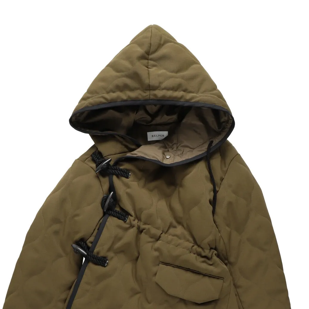 BELPER  QUILTING DUFFLE COAT（KHAKI）