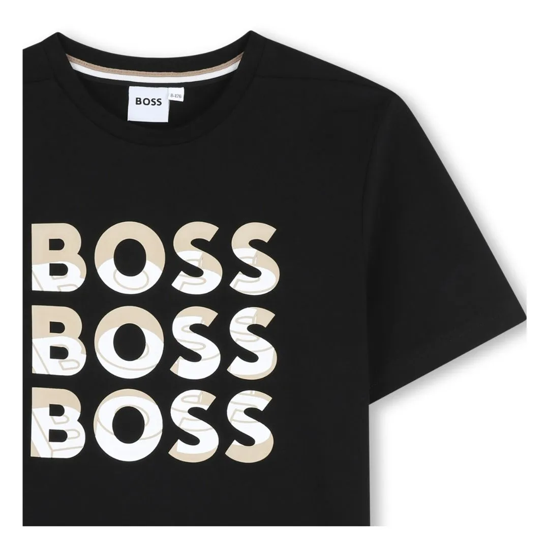 Black Triple Logo T-Shirt
