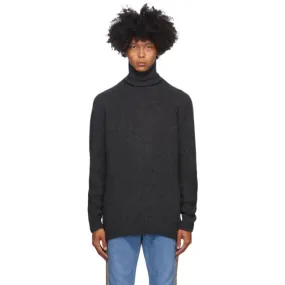 Bless Grey Merino Wool and Cashmere Pearlpad Turtleneck