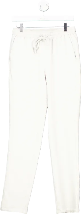 BooHooMan White Ribbed Joggers UK S