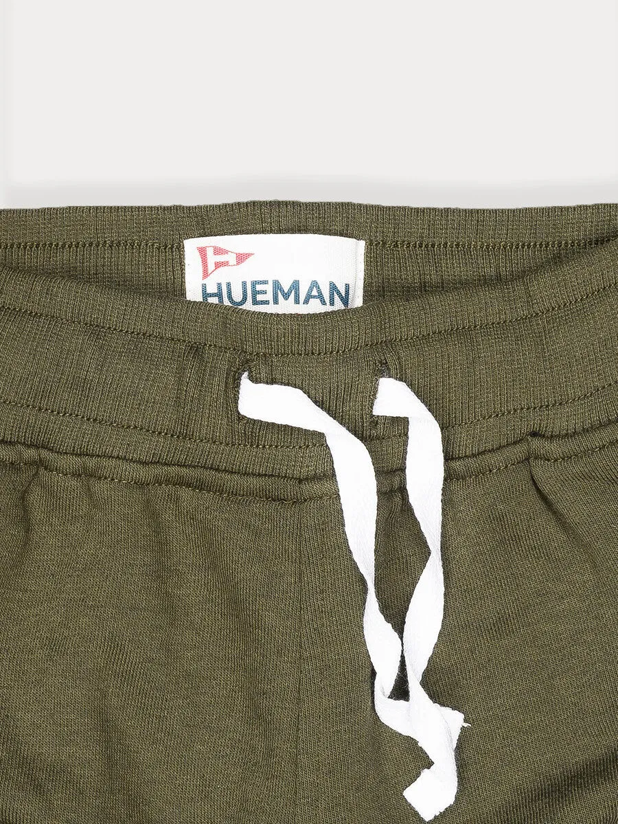 Boys Olive Terry Slim Joggers