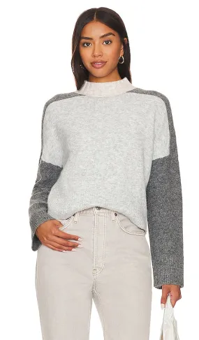 Central Park West Bobbie Colorblock Turtleneck in Grey