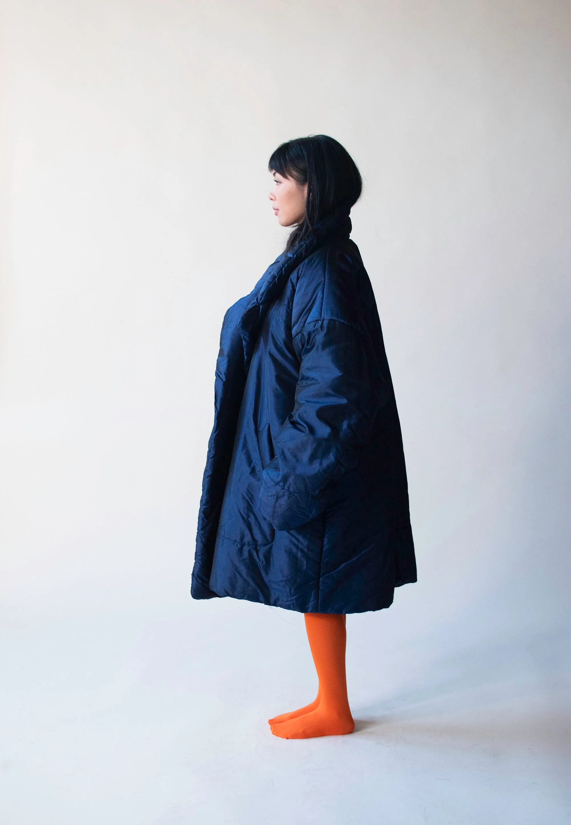Cobalt Blue Sleeping Bag Coat | OMO Norma Kamali