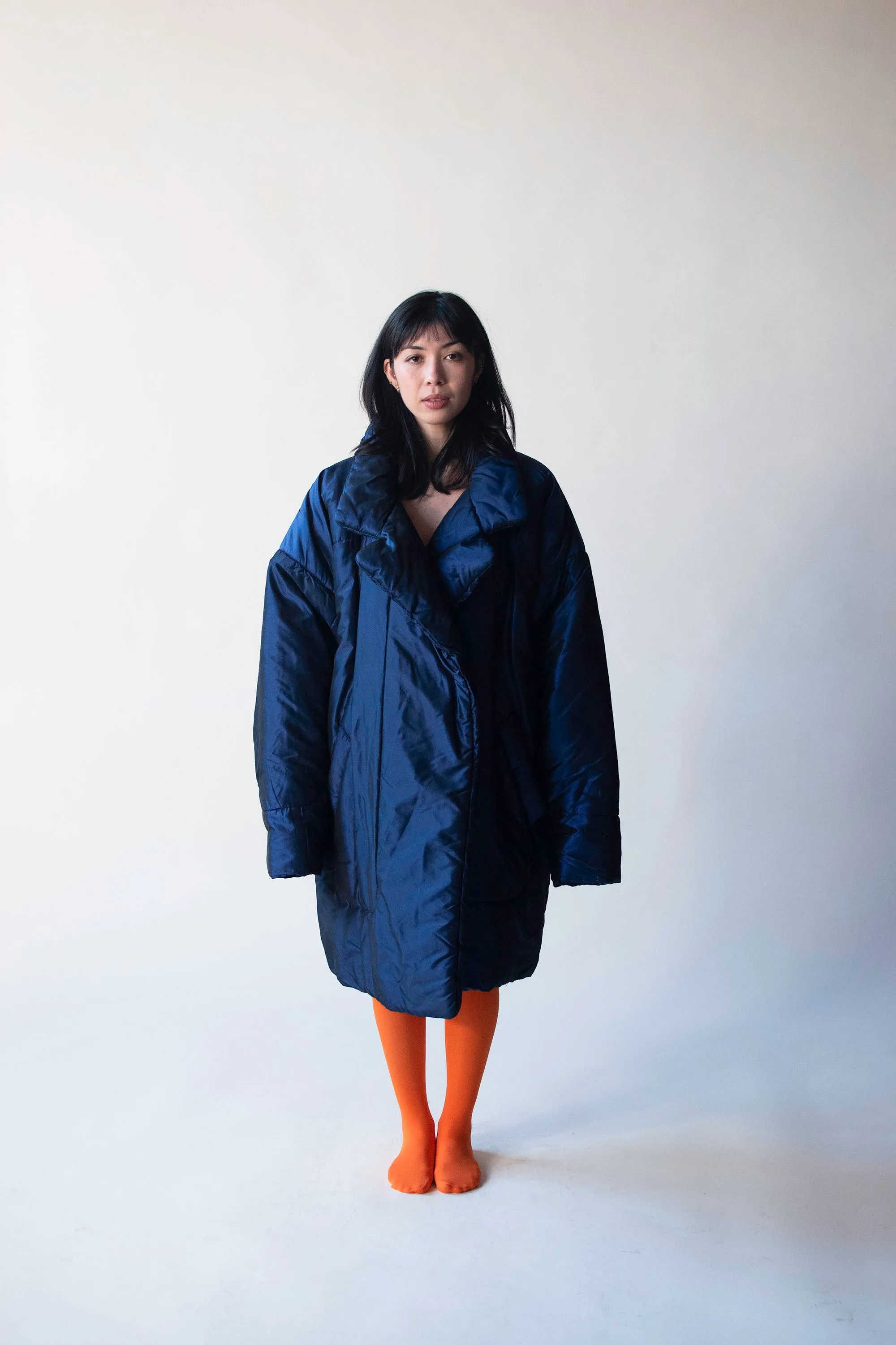Cobalt Blue Sleeping Bag Coat | OMO Norma Kamali