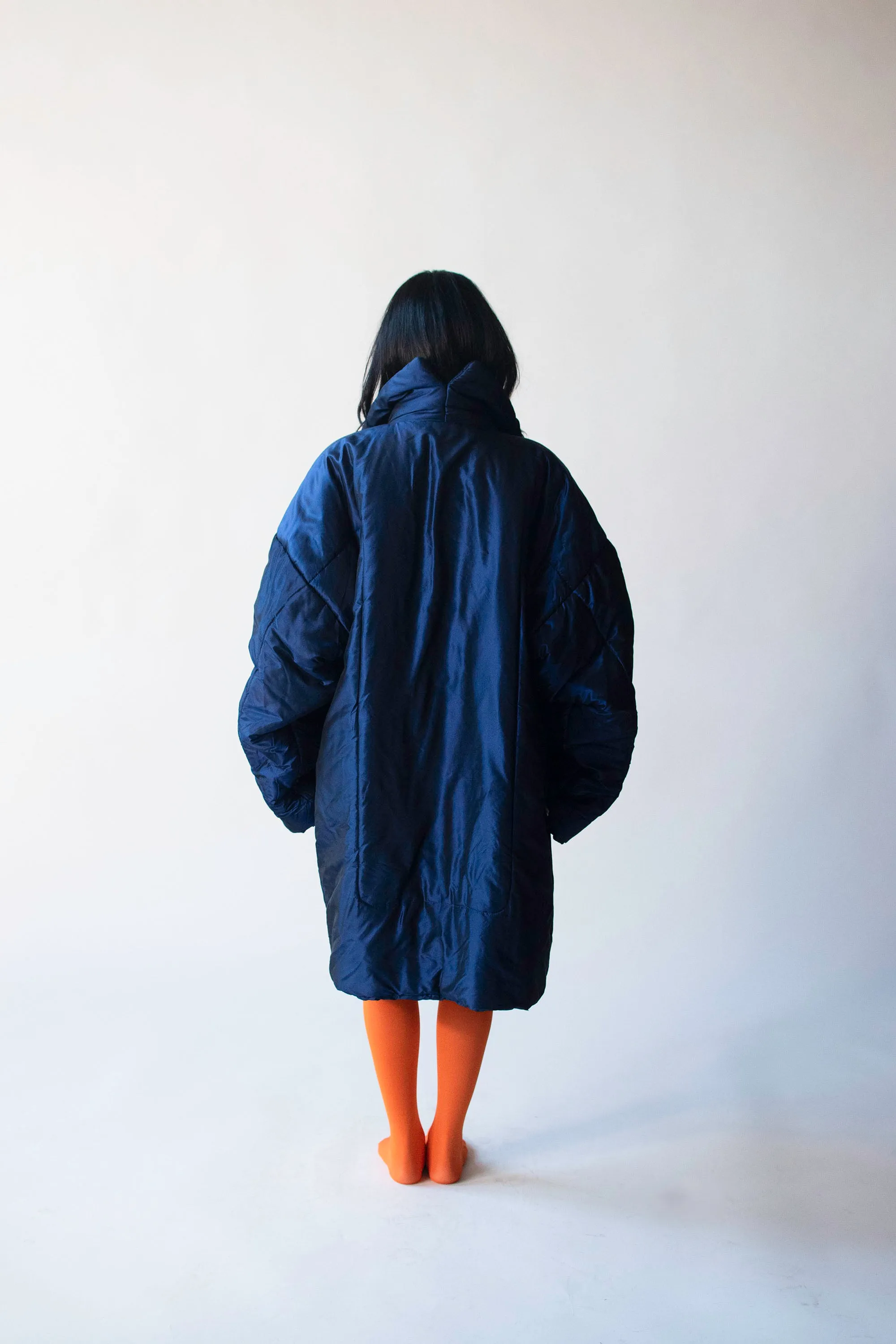 Cobalt Blue Sleeping Bag Coat | OMO Norma Kamali