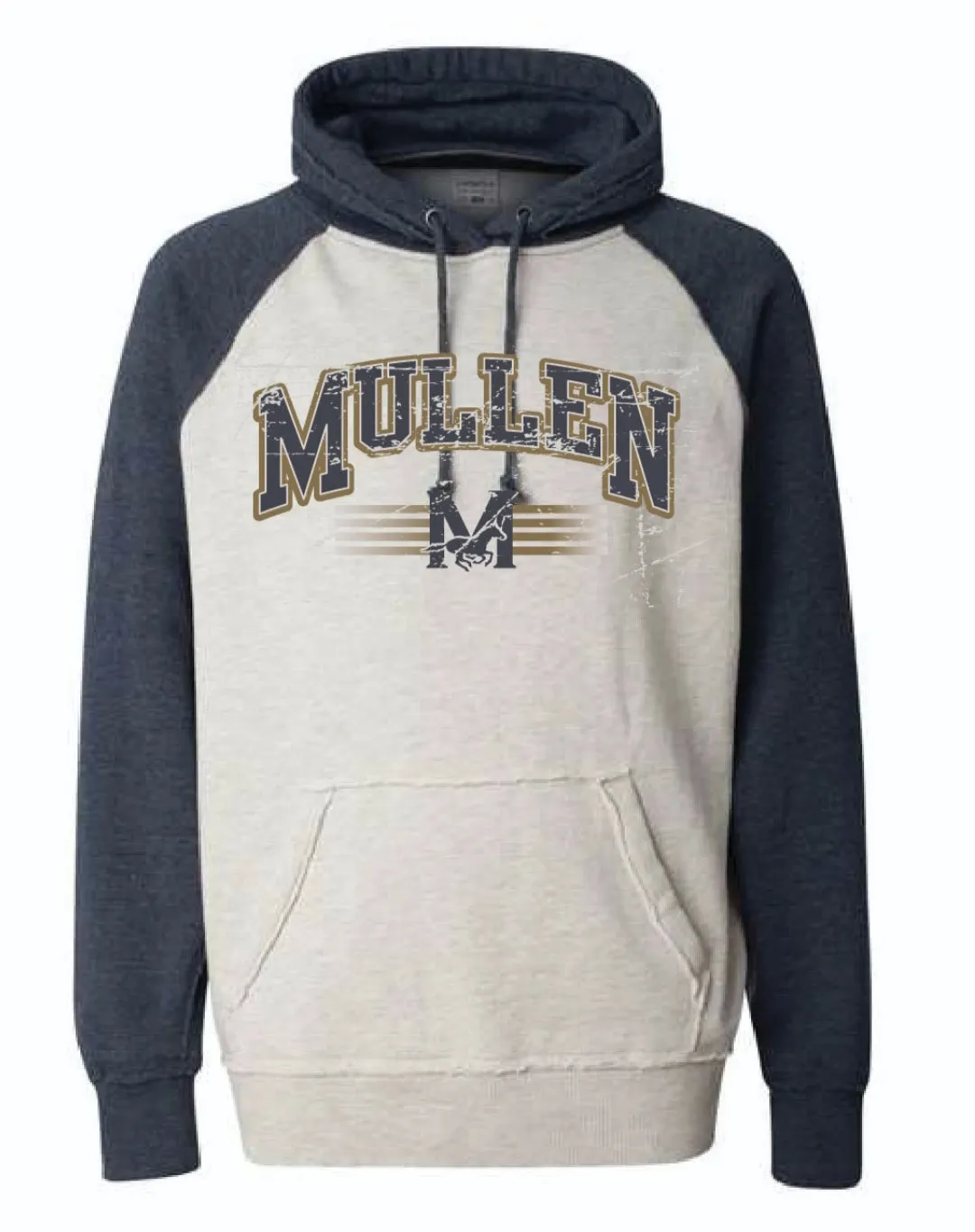 Colorblocked Hoodie in Navy/Gray