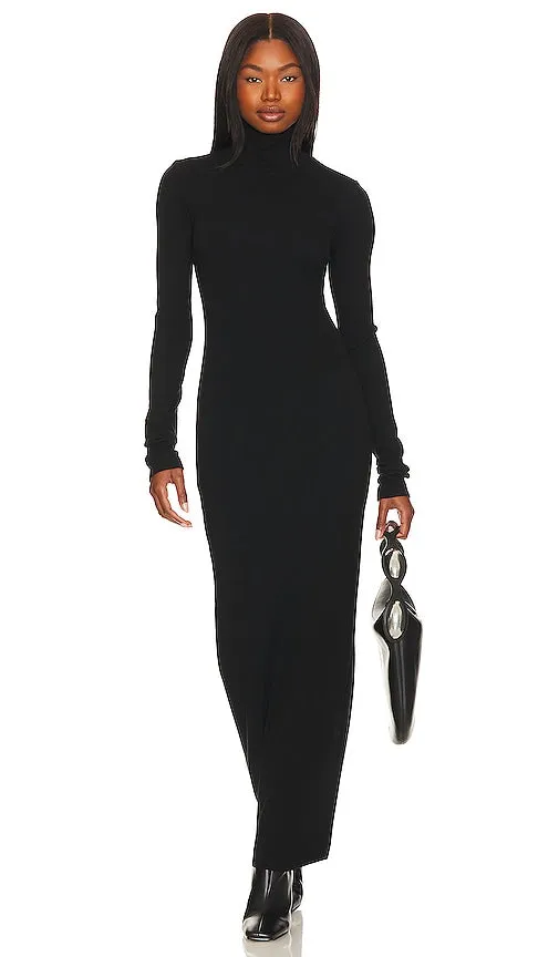 COTTON CITIZEN Verona Turtleneck Maxi Dress in Black