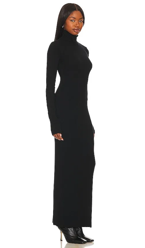 COTTON CITIZEN Verona Turtleneck Maxi Dress in Black