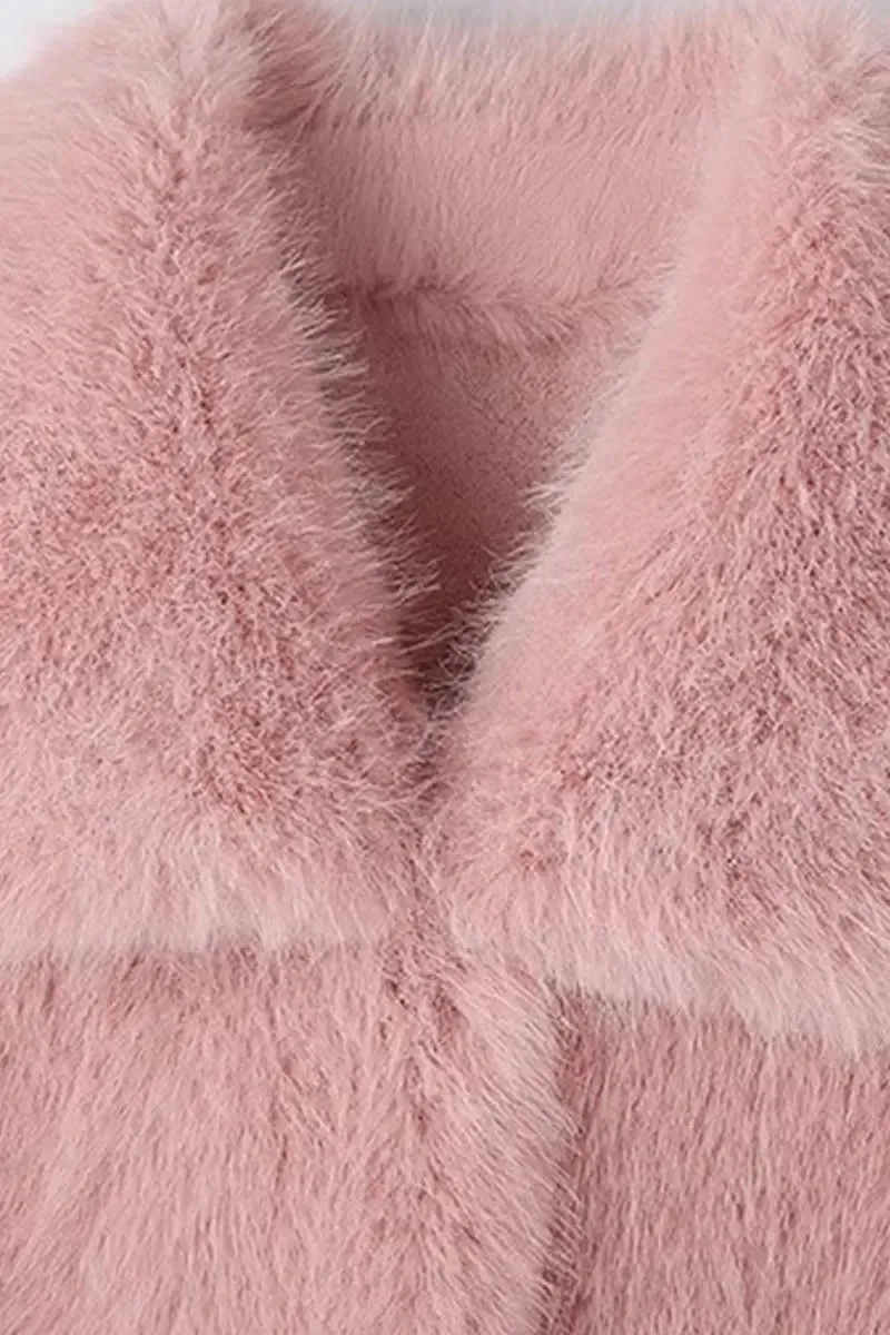Cozy Faux Mink Fur Long Coat