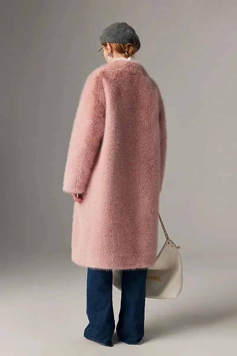Cozy Faux Mink Fur Long Coat