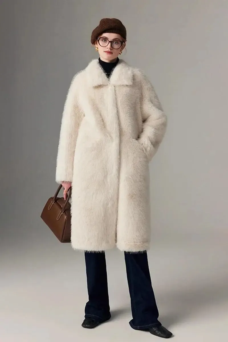 Cozy Faux Mink Fur Long Coat