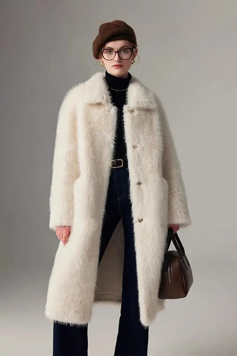 Cozy Faux Mink Fur Long Coat