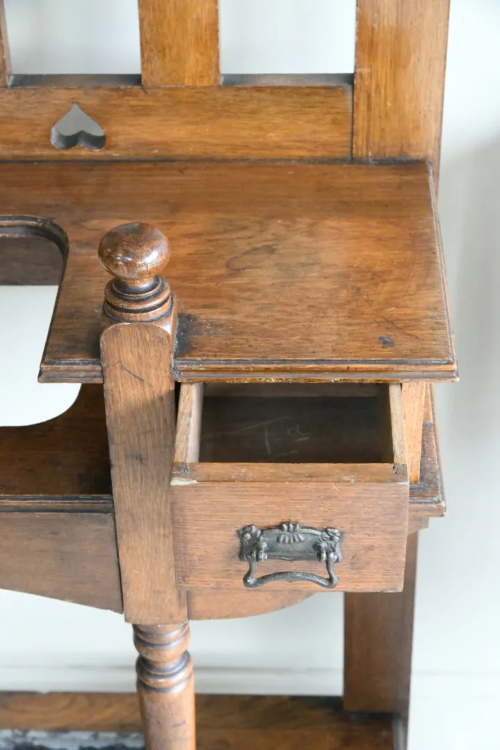 Edwardian Art Nouveau Oak Hall Stand