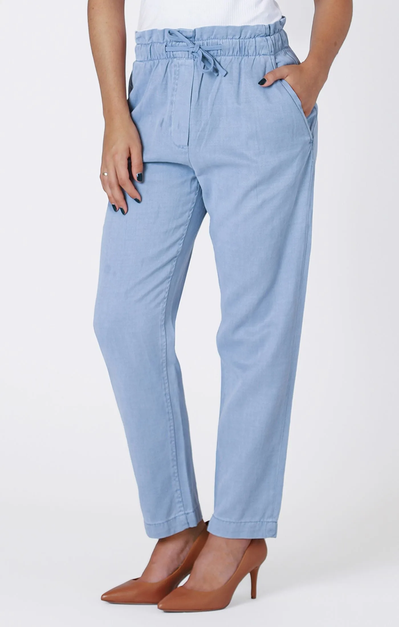 Elastic Waist Jogger - Denim Wash