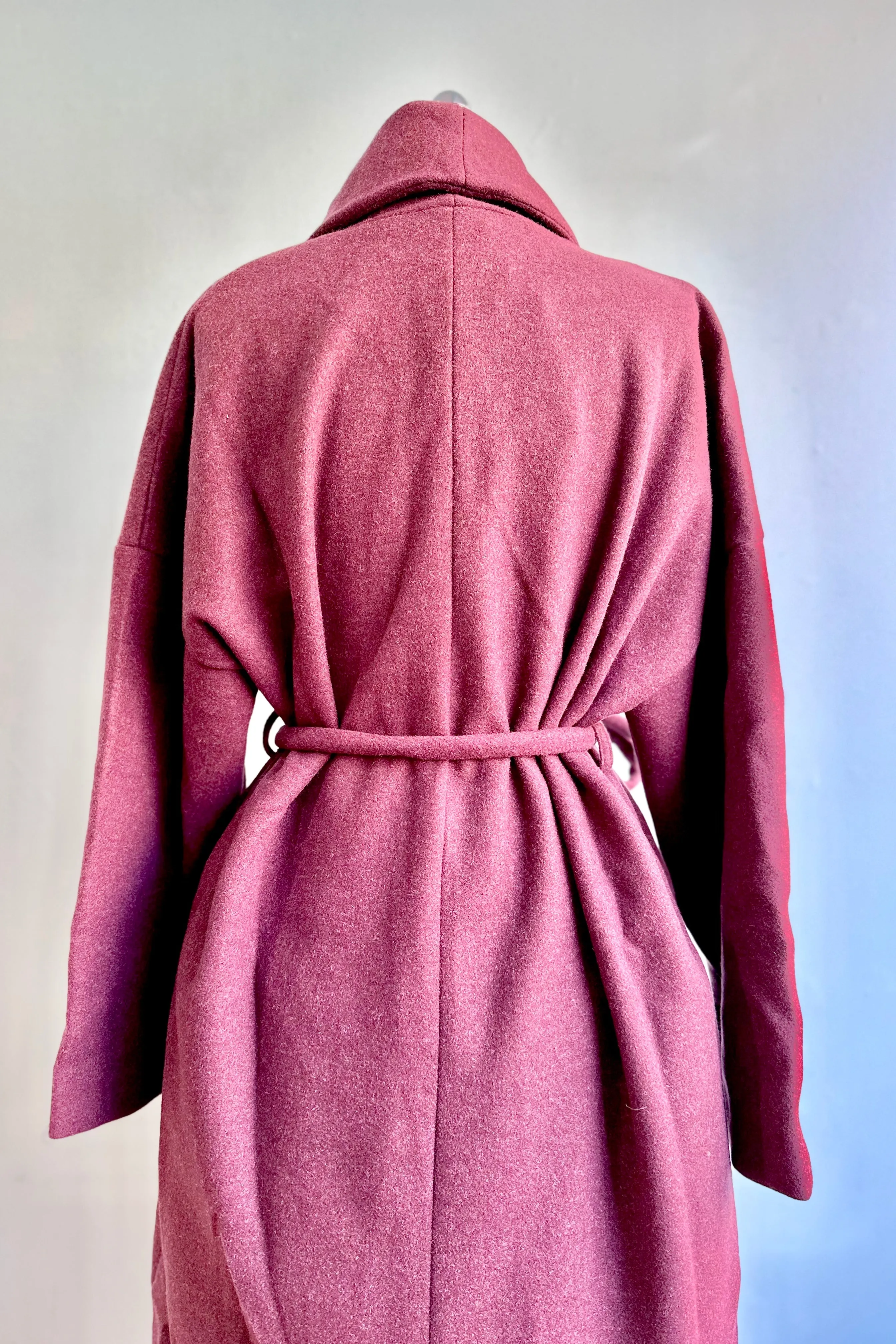 Final Sale Burgundy Wrap Coat by Compania Fantastica