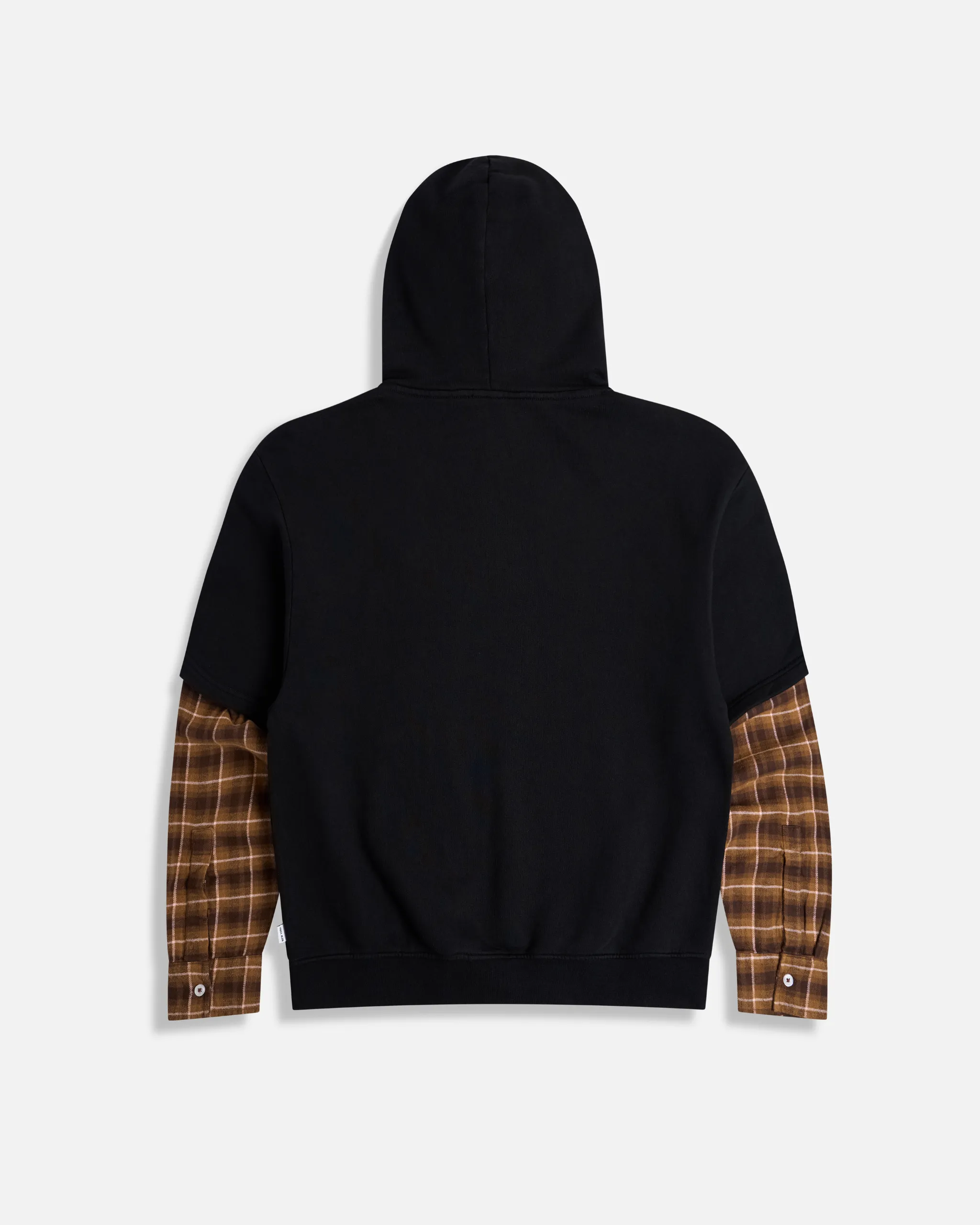 Flannel Layered Hoodie