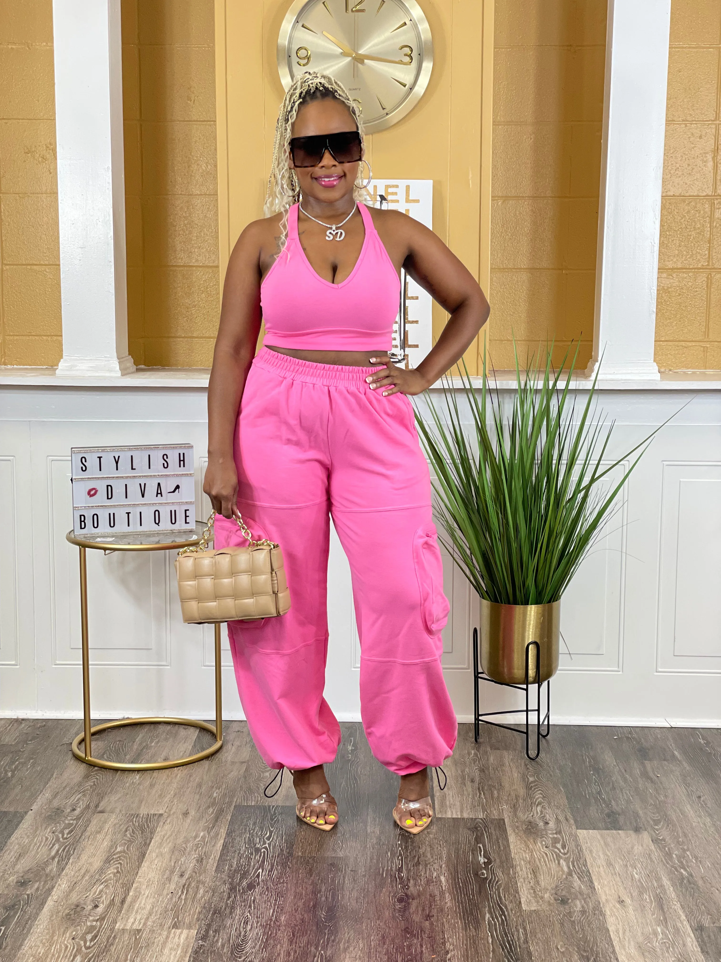 Genie 2pc Pant Set (Pink)