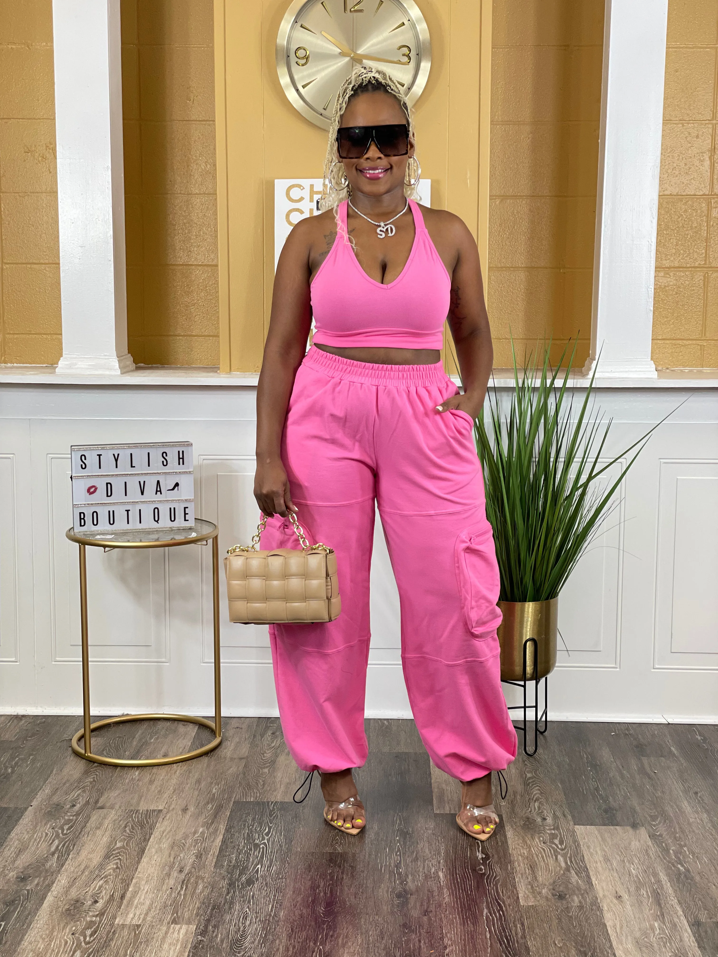 Genie 2pc Pant Set (Pink)