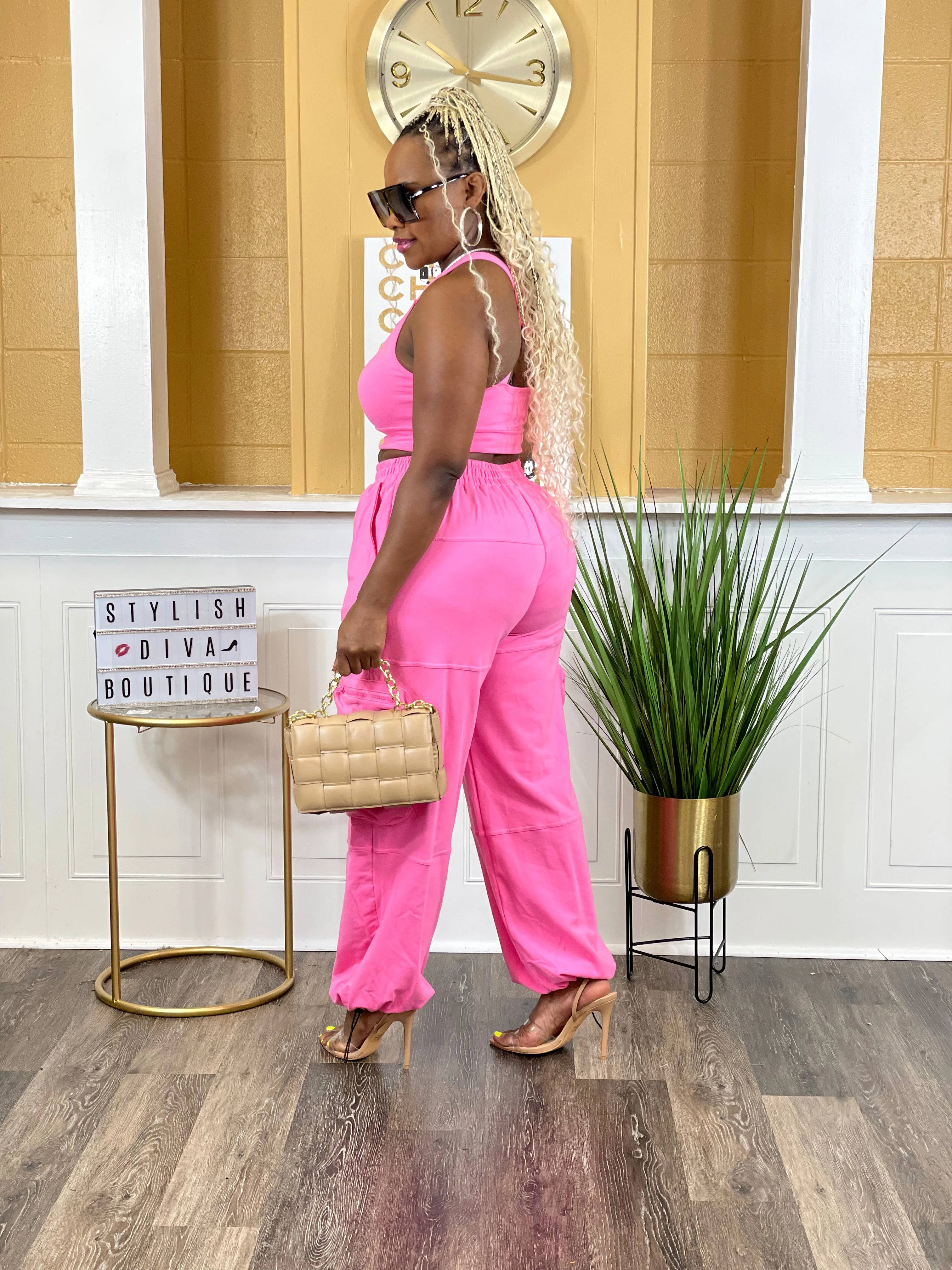 Genie 2pc Pant Set (Pink)