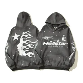 Hellstar Hoodie Vintage Distressed Loose Casual Fleece-lined