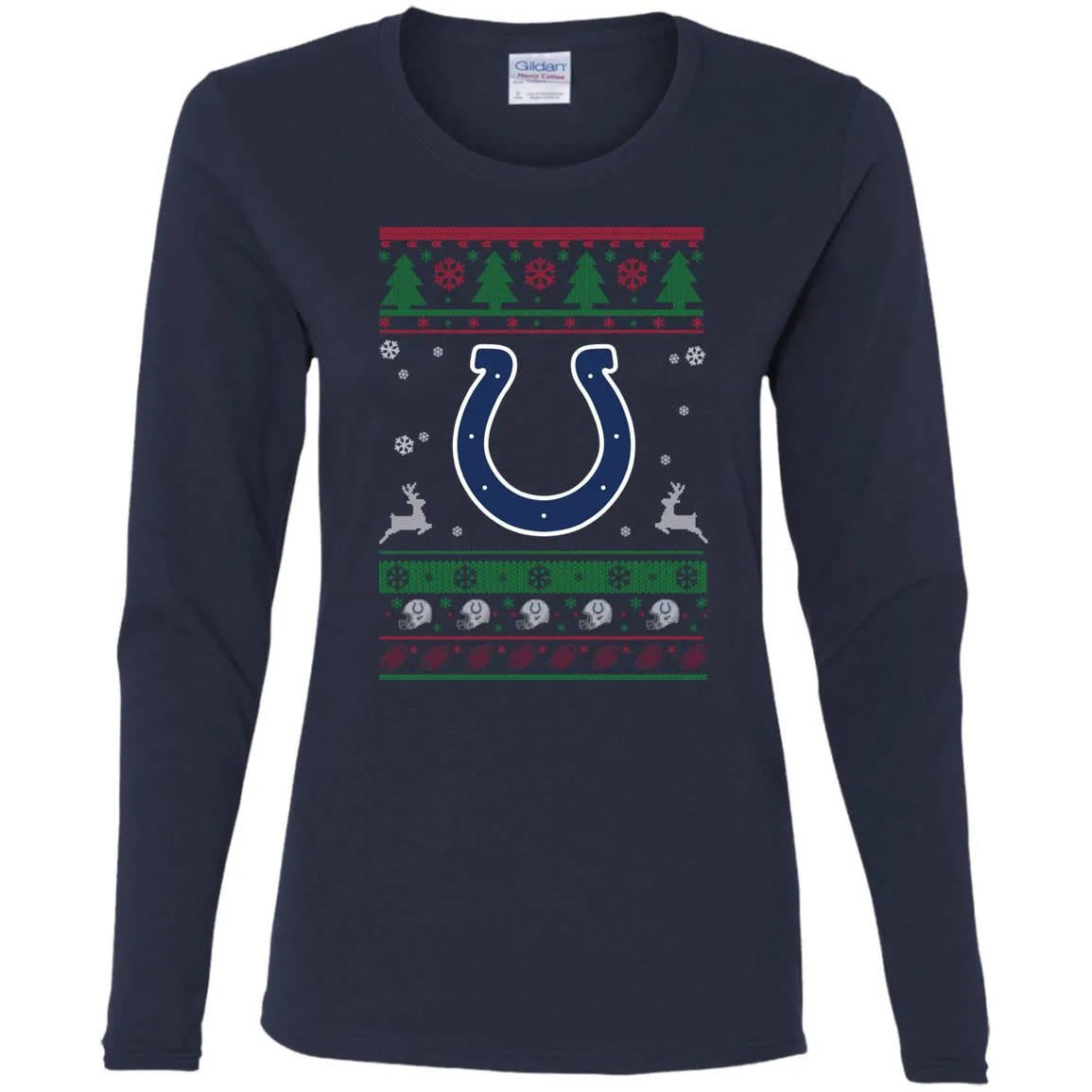 Indianapolis Colts Logo Football Teams Ugly Christmas Sweater Women Long Sleeve Shirt