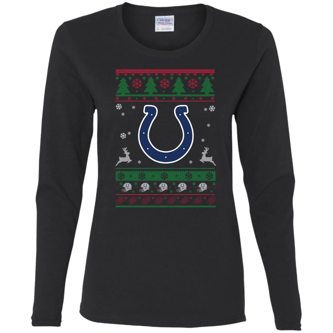 Indianapolis Colts Logo Football Teams Ugly Christmas Sweater Women Long Sleeve Shirt