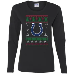 Indianapolis Colts Logo Football Teams Ugly Christmas Sweater Women Long Sleeve Shirt