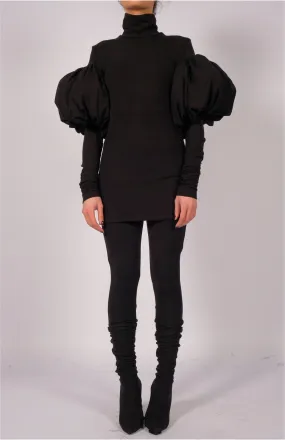 Jersey Top with Puffy Sleeves