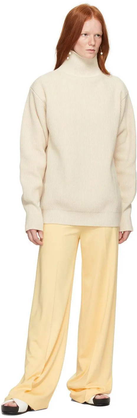 Jil Sander Off-White Cotton Turtleneck
