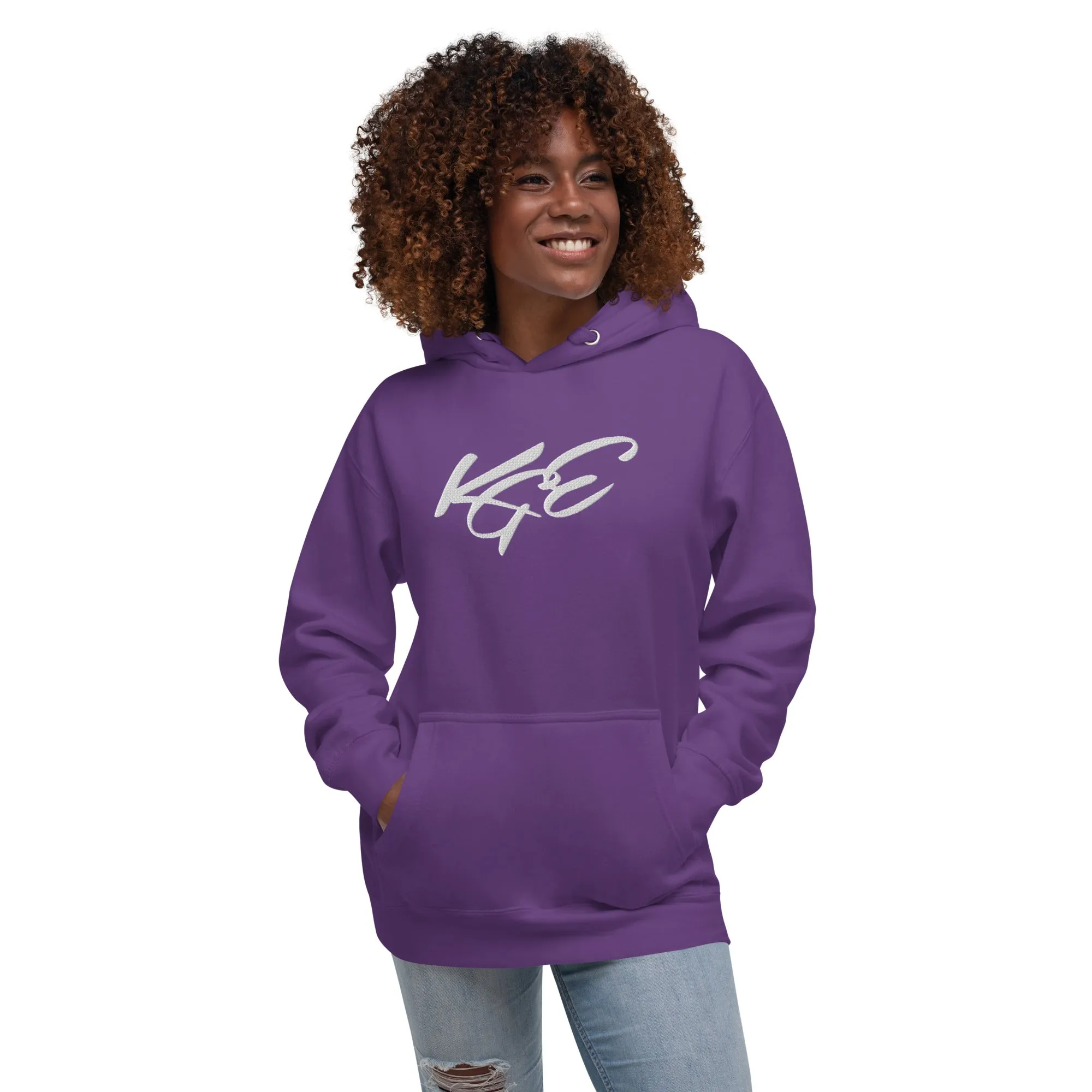 KGE Unlid White Embroidery Unisex Premium Hoodie