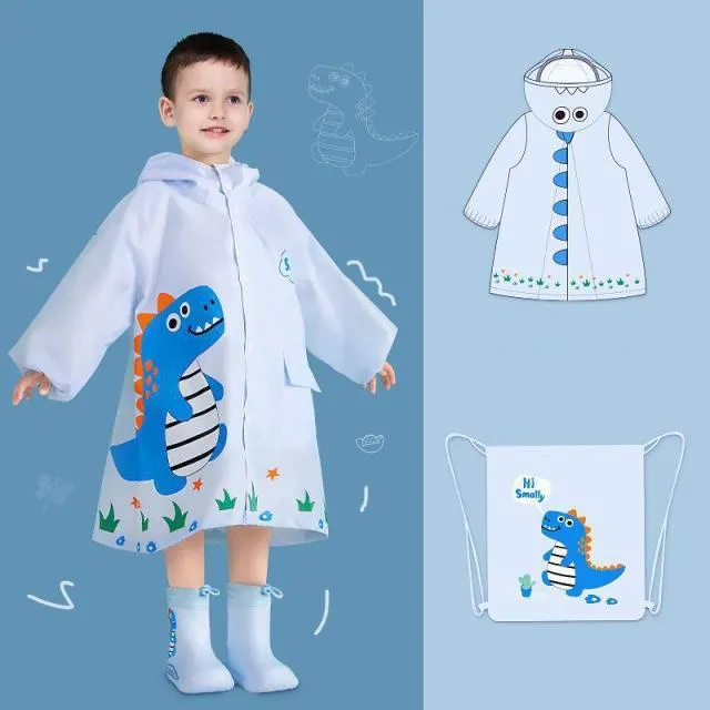 Kids Cartoon Print Raincoat