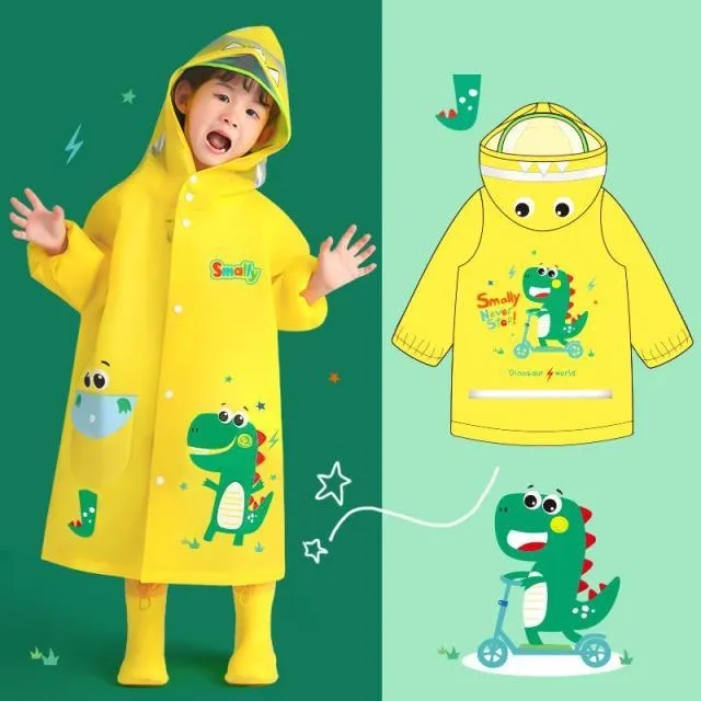 Kids Cartoon Print Raincoat