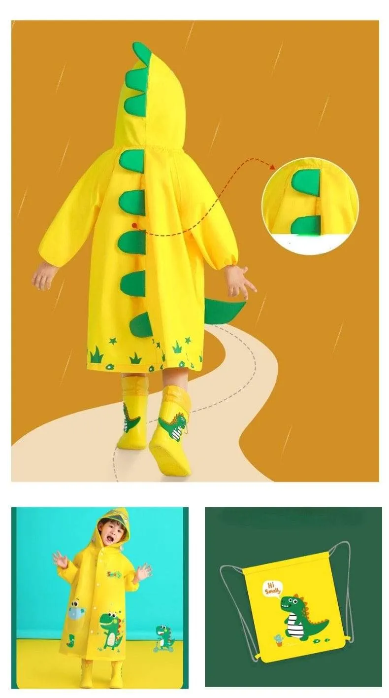 Kids Cartoon Print Raincoat