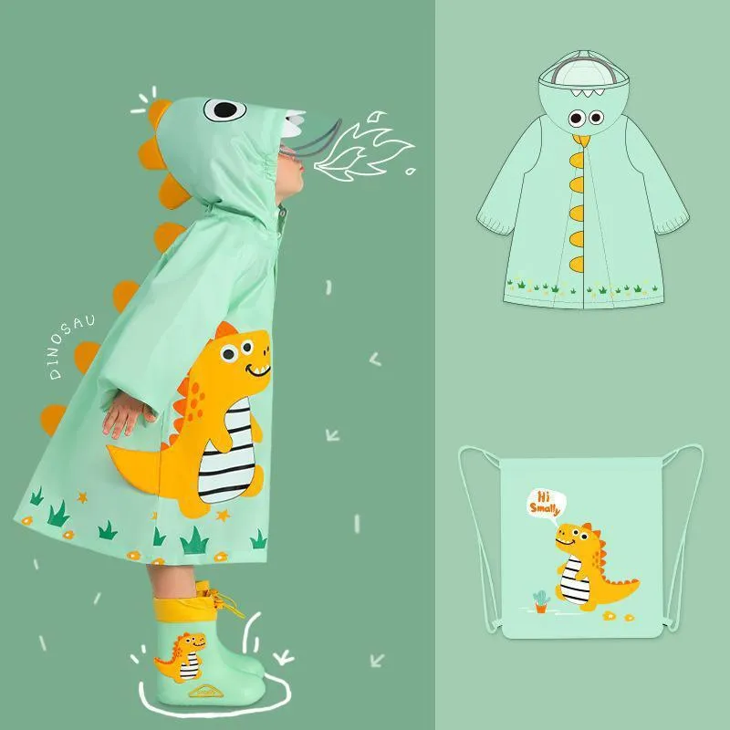 Kids Cartoon Print Raincoat