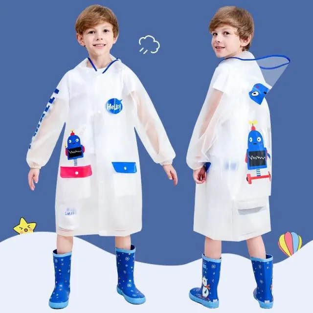 Kids Cartoon Print Raincoat