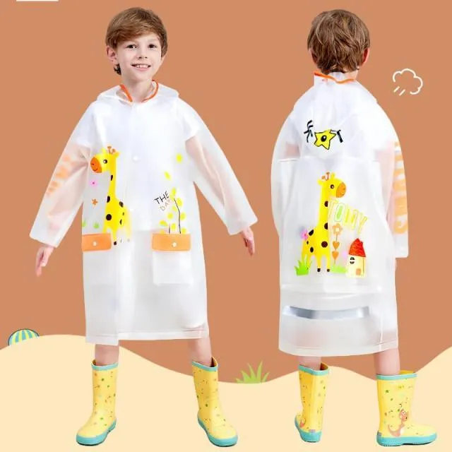 Kids Cartoon Print Raincoat