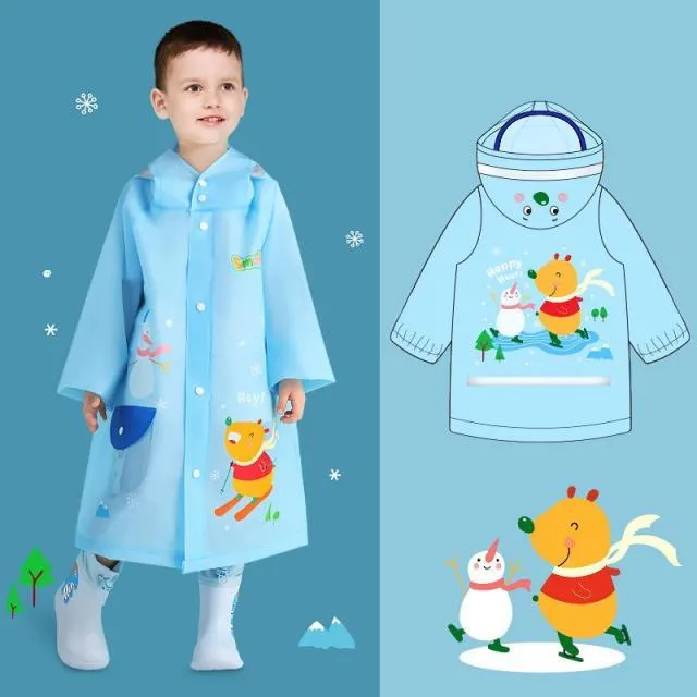 Kids Cartoon Print Raincoat