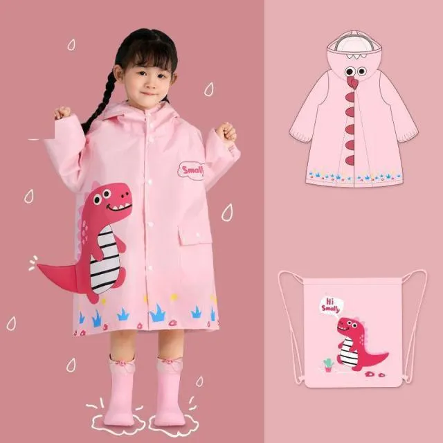 Kids Cartoon Print Raincoat