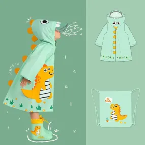 Kids Cartoon Print Raincoat