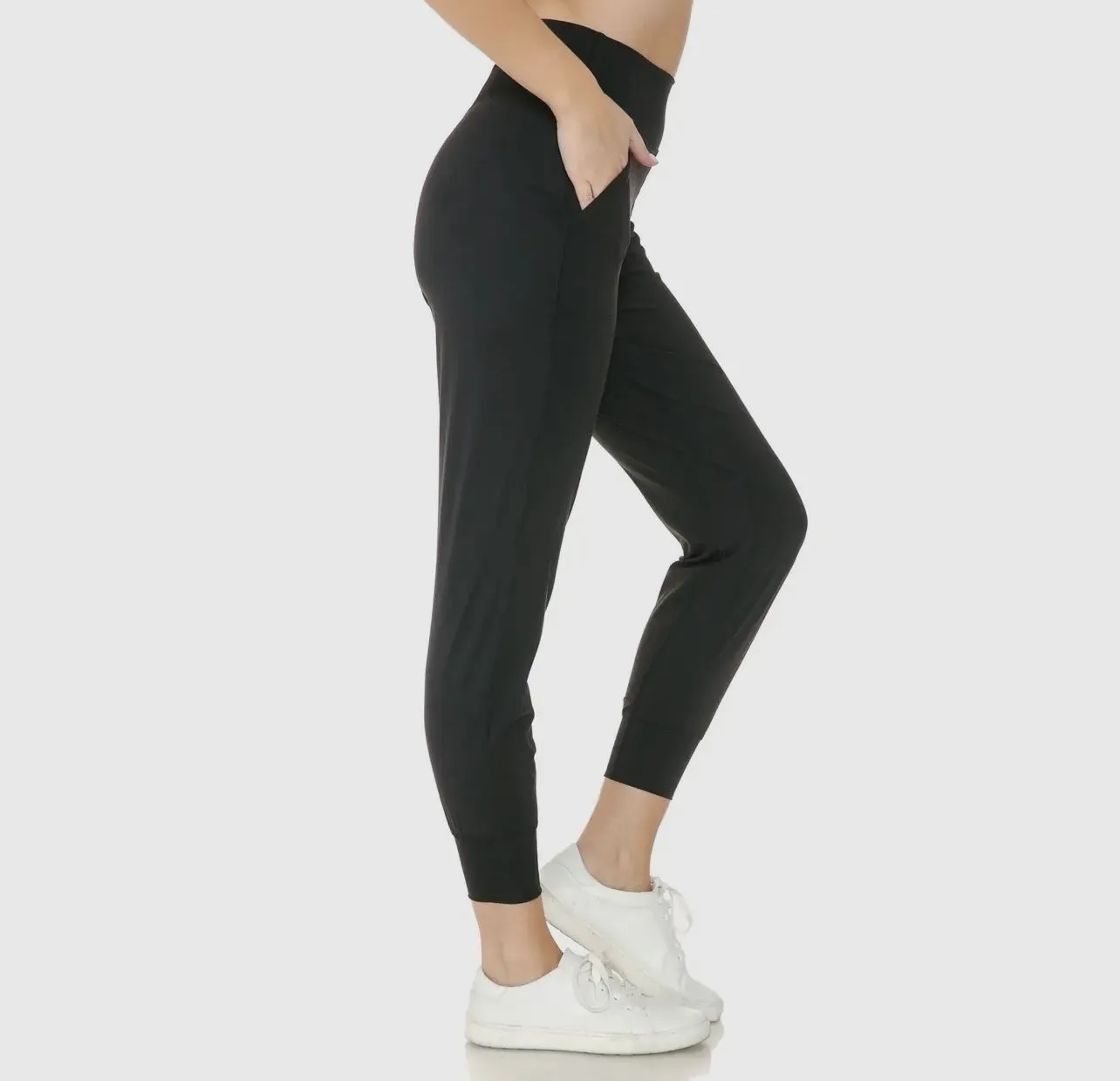Lemon Nylan Joggers Black (Extended Size)