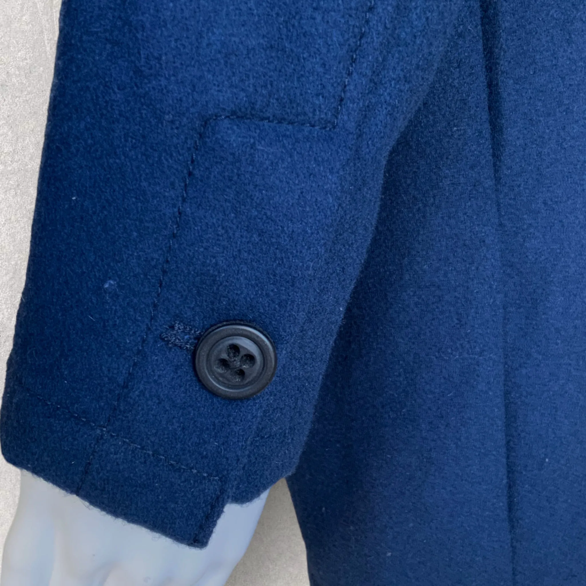 LEVI's Womens Size M Blue Double Breasted Pea Coat Wool Blend