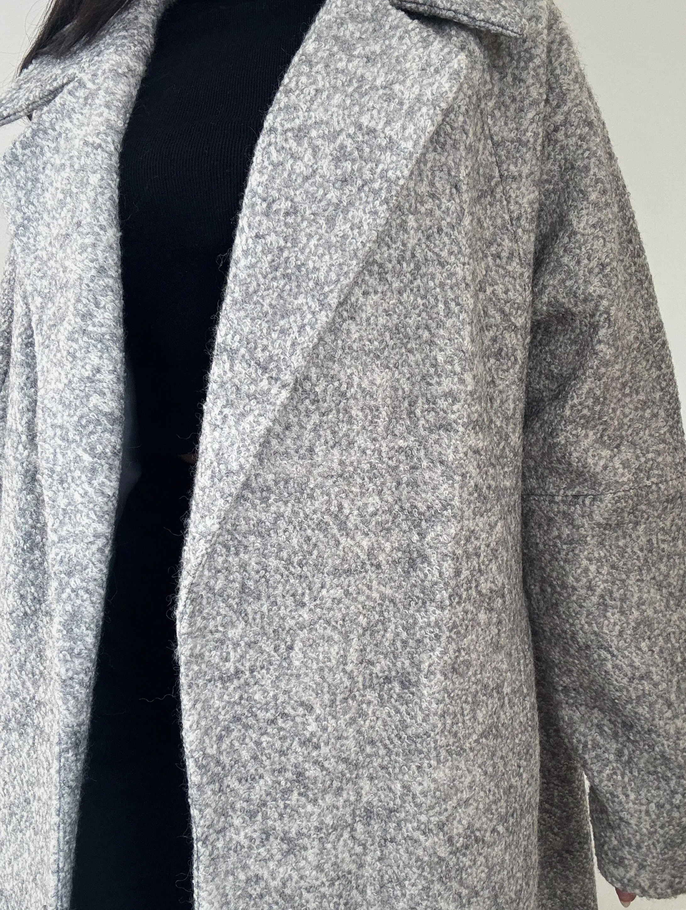 Long Grey Oversized Coat (42% Wool)