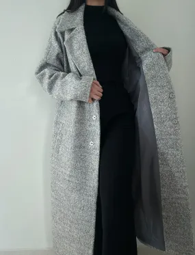 Long Grey Oversized Coat (42% Wool)