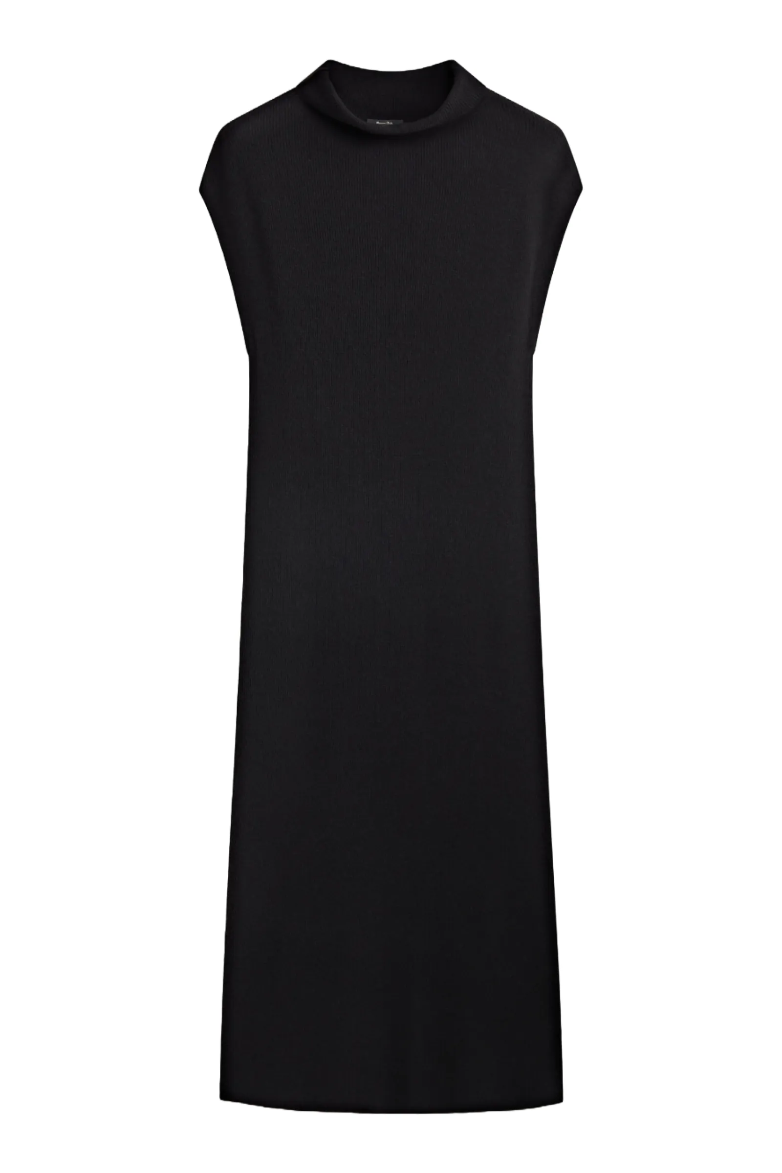 Long Knit Dress With A Mock Turtleneck